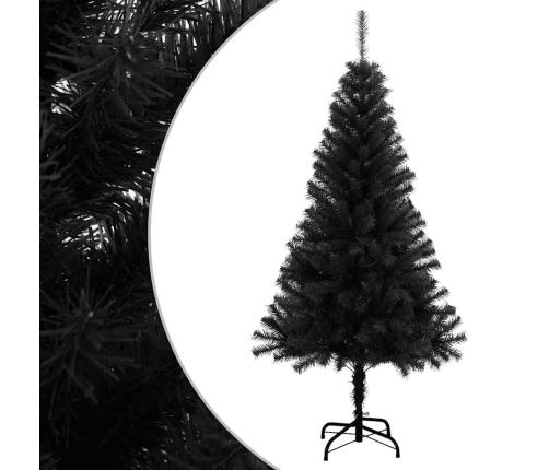 Árbol de Navidad artificial con soporte PVC negro 150 cm