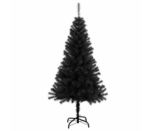 Árbol de Navidad artificial con soporte PVC negro 150 cm