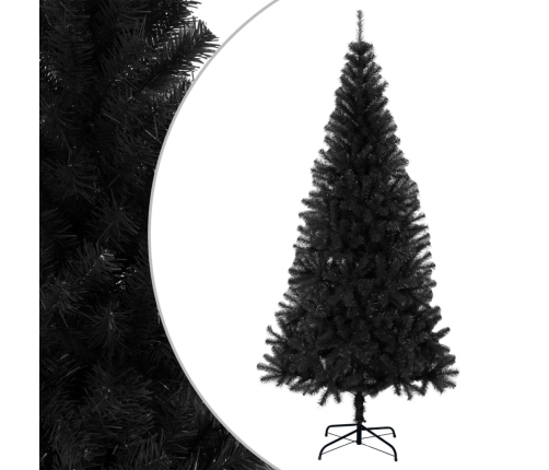 Árbol de Navidad artificial con soporte PVC negro 180 cm