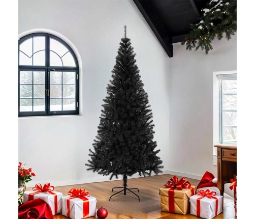 Árbol de Navidad artificial con soporte PVC negro 180 cm