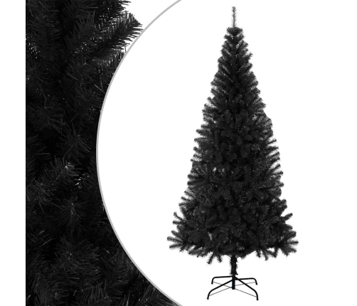 Árbol de Navidad artificial con soporte PVC negro 210 cm