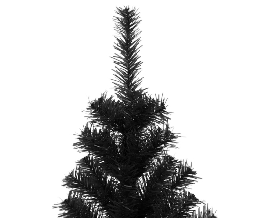 Árbol de Navidad artificial con soporte PVC negro 210 cm