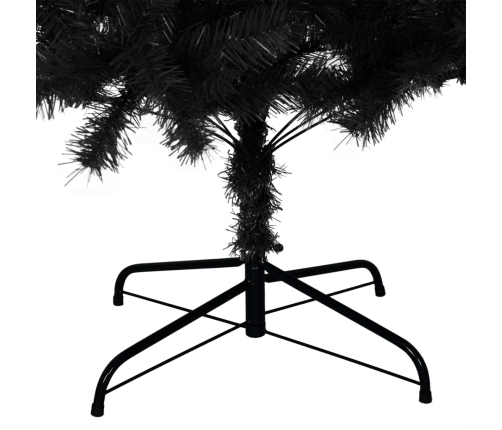 Árbol de Navidad artificial con soporte PVC negro 210 cm