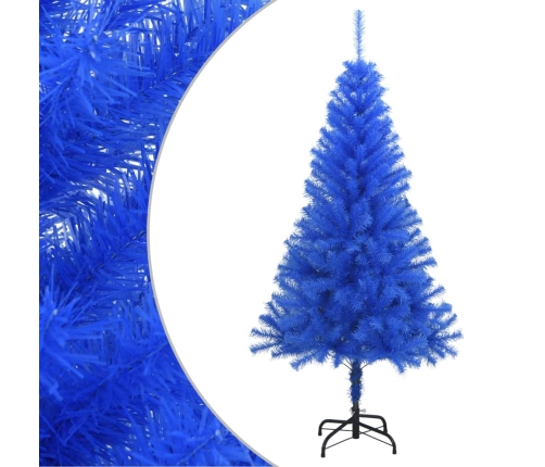 Árbol de Navidad artificial con soporte PVC azul 150 cm