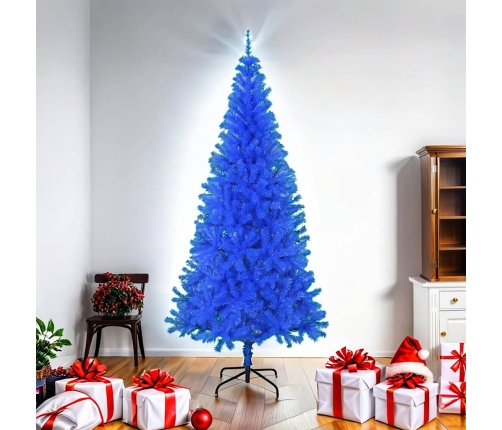 Árbol de Navidad artificial con soporte PVC azul 180 cm