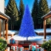 Árbol de Navidad artificial con soporte PVC azul 210 cm