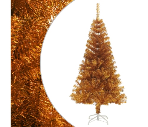 Árbol de Navidad artificial con soporte PET dorado 150 cm