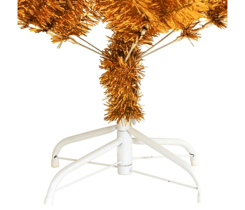 Árbol de Navidad artificial con soporte PET dorado 150 cm