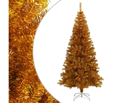 Árbol de Navidad artificial con soporte PET dorado 210 cm