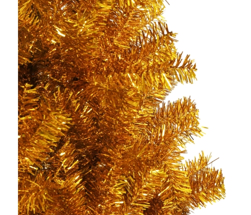 Árbol de Navidad artificial con soporte PET dorado 210 cm