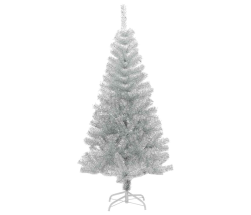 Árbol de Navidad artificial con soporte PET plateado 150 cm