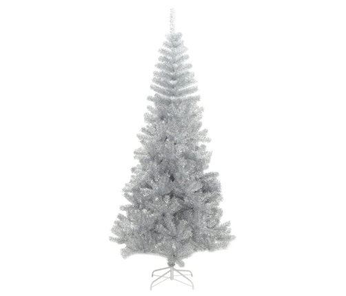 Árbol de Navidad artificial con soporte plateado PET 180 cm