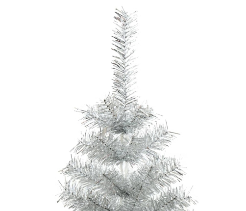 Árbol de Navidad artificial con soporte plateado PET 180 cm