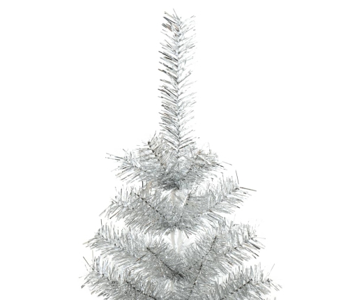 Árbol de Navidad artificial con soporte plateado PET 210 cm