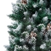 Árbol de Navidad artificial con piñas y nieve blanca 150 cm