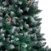 Árbol de Navidad artificial con piñas y nieve blanca 150 cm