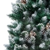 Árbol de Navidad artificial con piñas y nieve blanca 180 cm