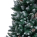 Árbol de Navidad artificial con piñas y nieve blanca 210 cm