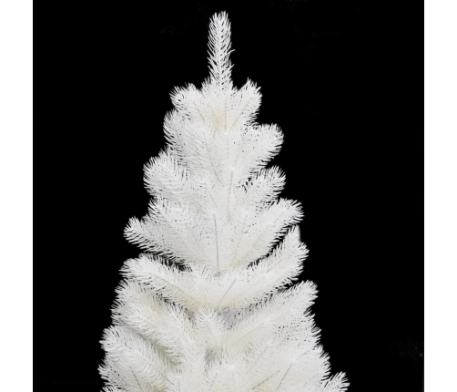 Árbol artificial de Navidad con hojas realistas blanco 90 cm