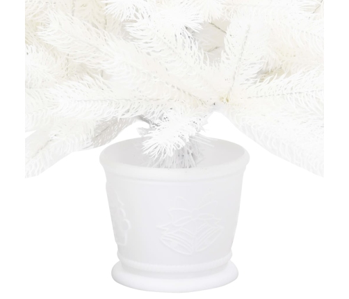 Árbol artificial de Navidad con hojas realistas blanco 90 cm