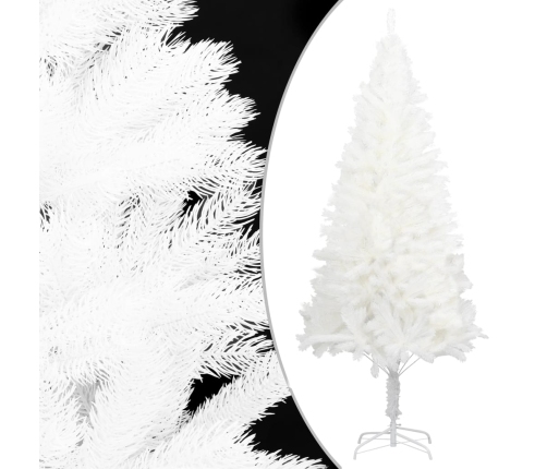 Árbol artificial de Navidad con hojas realistas blanco 120 cm