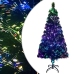 Árbol de Navidad artificial y soporte verde fibra óptica 120 cm