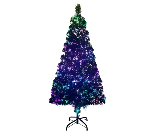 Árbol de Navidad artificial y soporte verde fibra óptica 120 cm