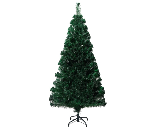 Árbol de Navidad artificial y soporte verde fibra óptica 120 cm