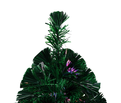 Árbol de Navidad artificial y soporte verde fibra óptica 120 cm