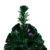 Árbol de Navidad artificial y soporte verde fibra óptica 120 cm