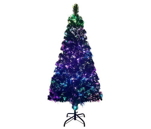 Árbol de Navidad artificial y soporte fibra óptica verde 150 cm