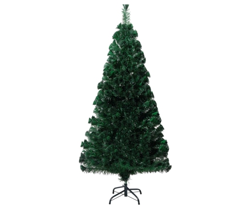 Árbol de Navidad artificial y soporte fibra óptica verde 150 cm