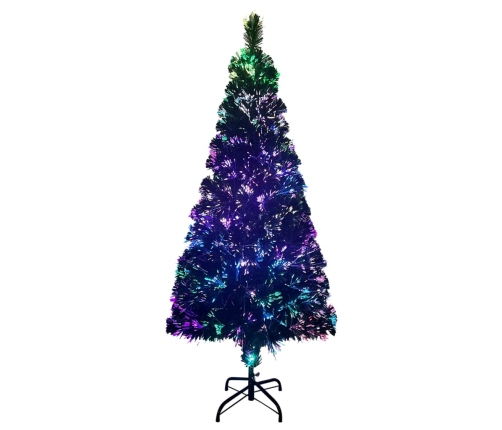 Árbol de Navidad artificial y soporte fibra óptica verde 210 cm