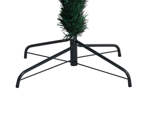 Árbol de Navidad artificial y soporte fibra óptica verde 210 cm