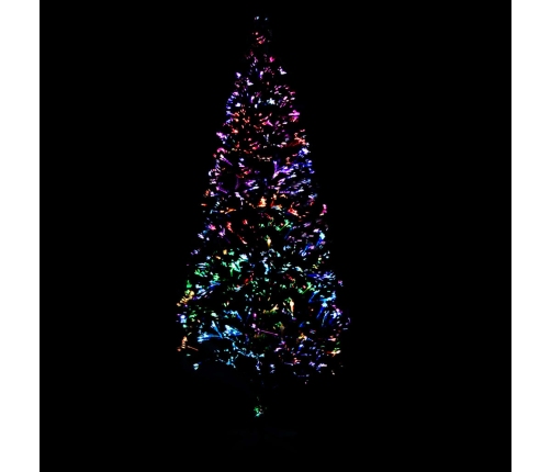 Árbol de Navidad artificial y soporte fibra óptica verde 240 cm