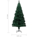 Árbol de Navidad artificial y soporte fibra óptica verde 240 cm