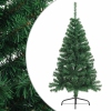 Medio árbol de Navidad artificial con soporte PVC verde 150 cm