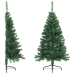 Medio árbol de Navidad artificial con soporte PVC verde 150 cm