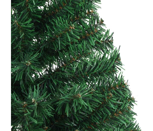 Medio árbol de Navidad artificial con soporte PVC verde 150 cm