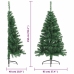 Medio árbol de Navidad artificial con soporte PVC verde 150 cm