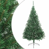 Medio árbol de Navidad artificial con soporte PVC verde 180 cm