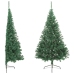 Medio árbol de Navidad artificial con soporte PVC verde 180 cm