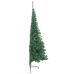 Medio árbol de Navidad artificial con soporte PVC verde 180 cm