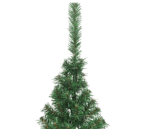 Medio árbol de Navidad artificial con soporte PVC verde 180 cm