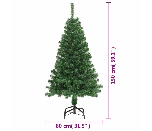 Árbol de Navidad artificial con ramas gruesas PVC verde 150 cm