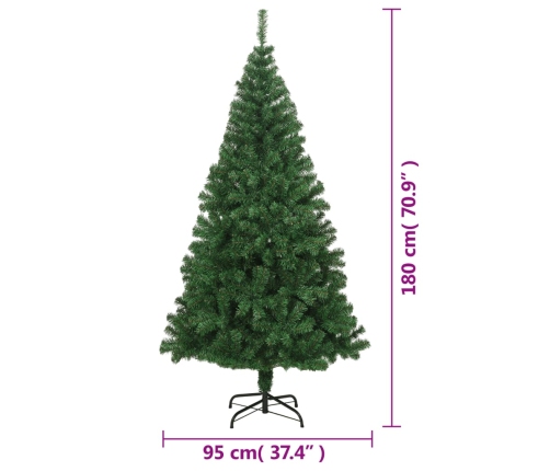 Árbol de Navidad artificial con ramas gruesas PVC verde 180 cm