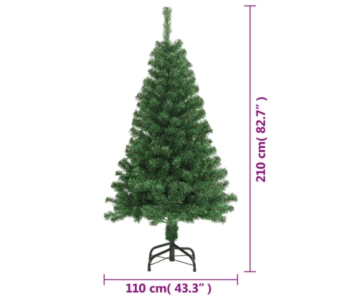 Árbol de Navidad artificial con ramas gruesas PVC verde 210 cm