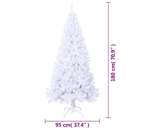 Árbol de Navidad artificial con ramas gruesas PVC blanco 180 cm