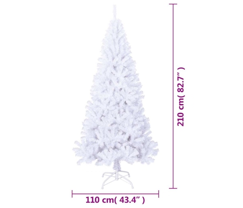 Árbol de Navidad artificial con ramas gruesas PVC blanco 210 cm