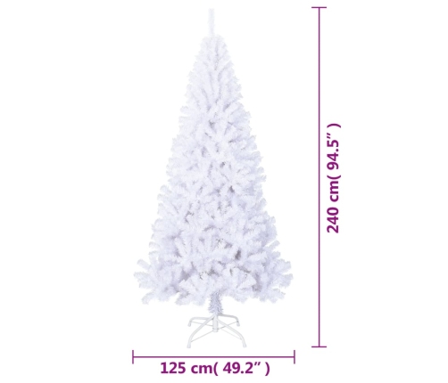 Árbol de Navidad artificial con ramas gruesas PVC blanco 240 cm